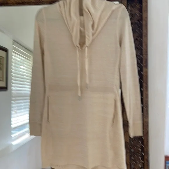 ZeroXposur Comfy Casual Crème Mini Dress With Cowl Neck. - Picture 1 of 7